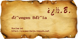 Üveges Béla névjegykártya